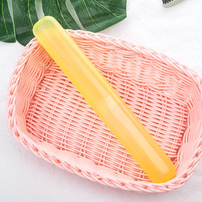 Yellow Портативный ящик для хранения зубных щеток, держатель для зубных щеток, аксессуары для ванной комнаты, органайзер для путешествий, туризма, креативная пластиковая коробка для чистки - Цвет: Yellow