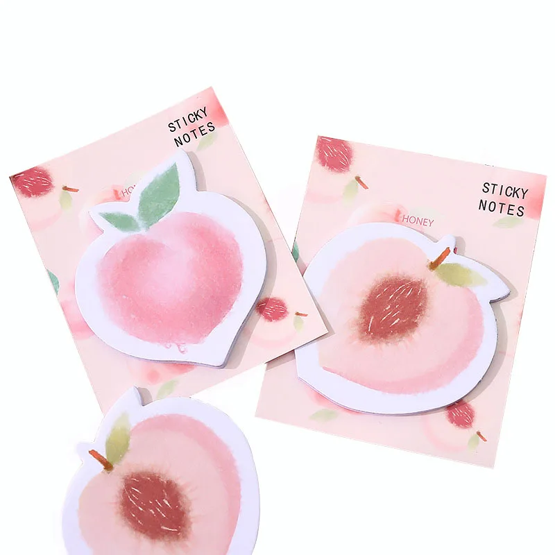 

Creative peach memo pad cartoon fruit sticky notes decoration note sheet planner mini portable sticker school office supply new