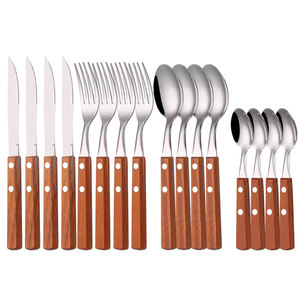 

Cutlery Set Stainless Steel Kitchen Tableware Cutlery Gold Forks Spoons Knive Set Dinnerware Mirror Utensils Reusable Dinner Set