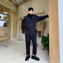 Мужские Винтажные модные брюки карго с длинным рукавом, Комбинезоны для мужчин и женщин, уличная одежда в стиле хип-хоп, Свободные повседневные штаны, комбинезон