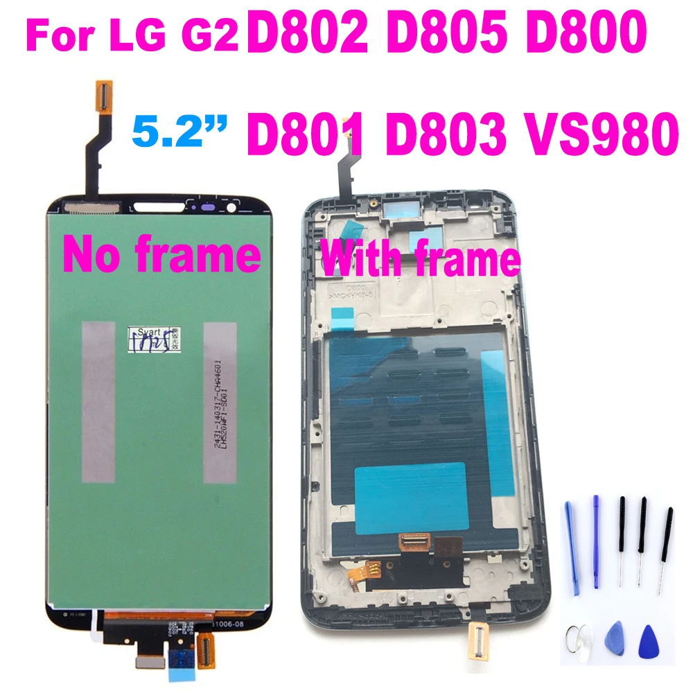 ЖК дисплей для LG G2 VS980 D800 D801 D803 F320 LS980 детали телефонов D802|Экраны мобильных