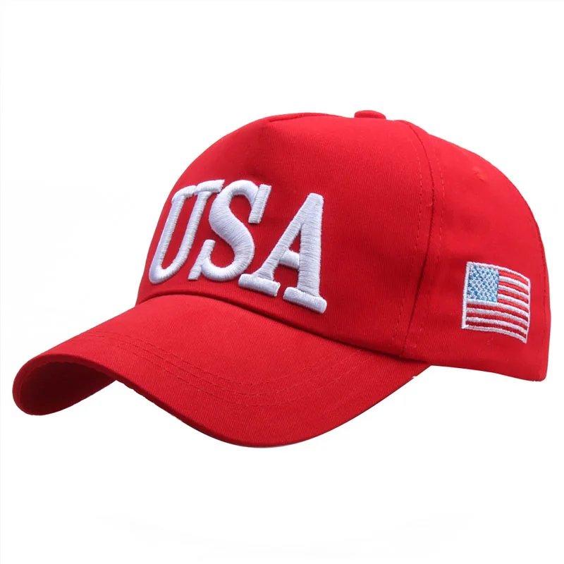 Унисекс Открытый Президент Трамп бейсбольная кепка США 45 американский флаг 3D вышитая шляпа для стрельбы Кепка s Bone - Цвет: Красный