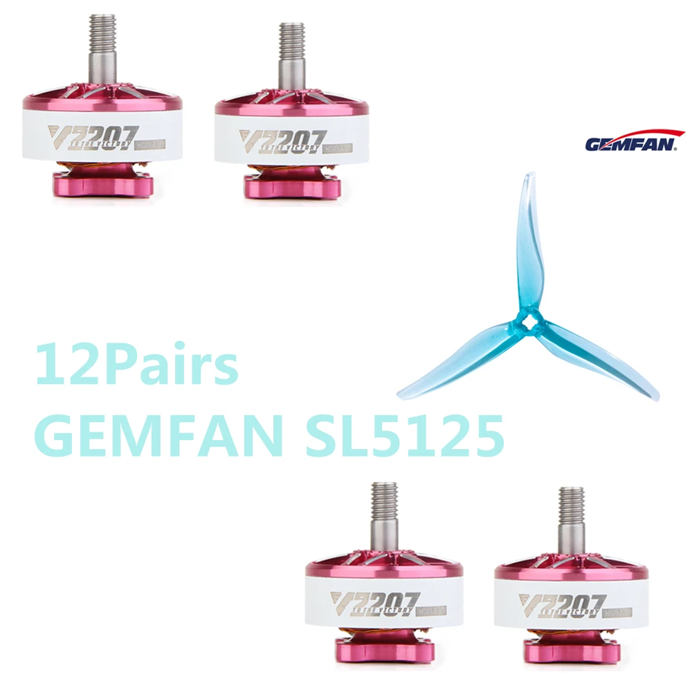 T-Motor VELOX V2207 2207 1750KV 1950KV 4-6S/2550KV 2-4S бесщеточный двигатель Gemfan SL5125 для