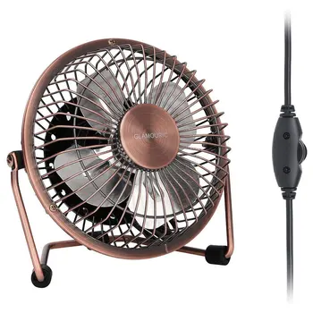 

Desk Fan Usb Quiet 4Inch Desk Fan Retro Design Equipped With Speed Regulator (Variable Speed) For Work Home School Travel