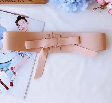 Женские Подиумные модные искусственная кожа; с бабочкой, женские платья, пальто, корсеты, пояс с пряжкой, украшение, широкий пояс R1745 - Цвет: pink