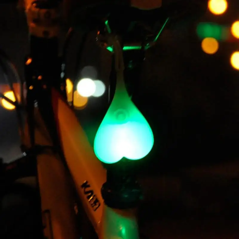 Bicycle Light New Creative Bike Rear Taillight 4 Color Heart Ball Safety Warning Light Riding Cycling Waterproof LED Lamp