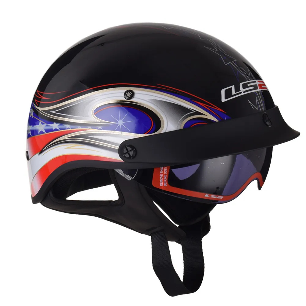 LS2 Винтаж Moto Jet полушлем для мотоцикла скутер мотоцикл чоппер пилот двигатель