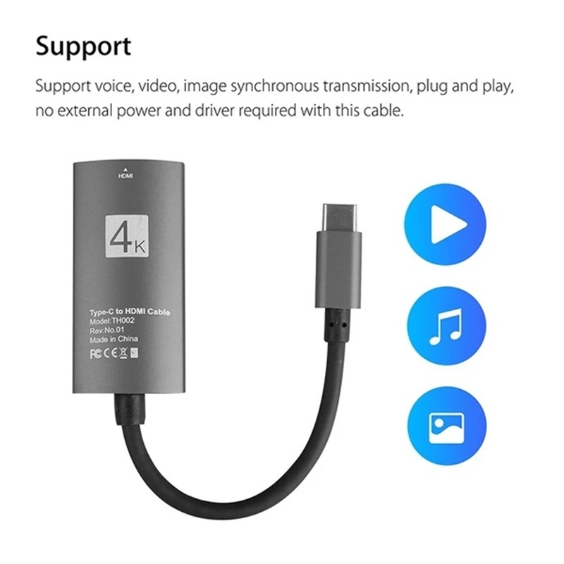 2 в 1 USB-C 3,1 type C к HDMI адаптер Поддержка 4K конвертер Кабель-адаптер HDMI кабель для ПК samsung Galaxy Note8 S8 Macbook