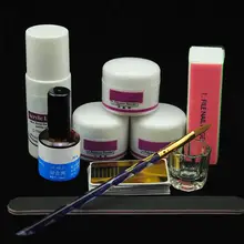 Acrylic Powder Liquid Glass Cup Nail Art Tips UV Primer Brush Block Kit Set Prefect tools kit with 3 acrylic powder
