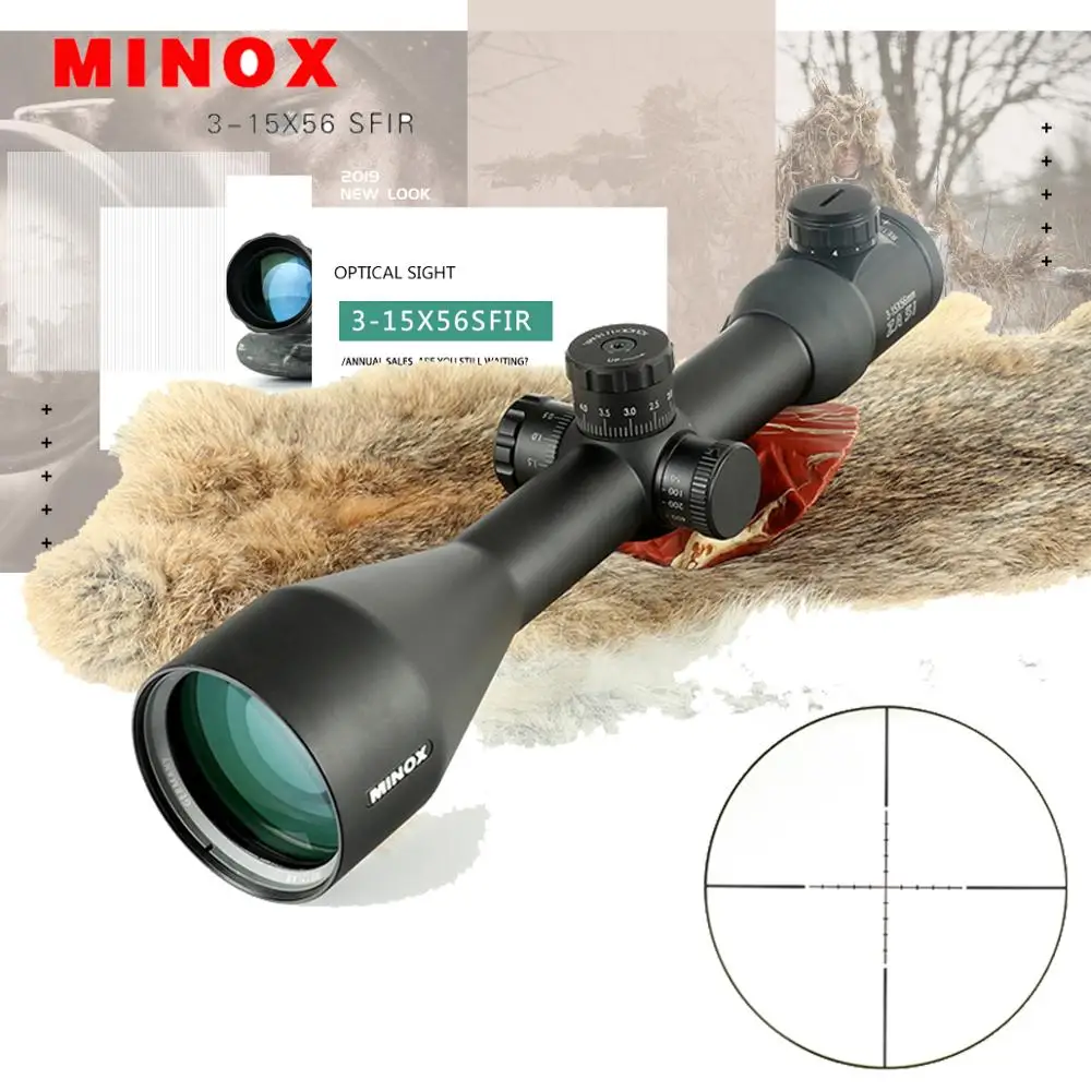 

MINOX 3-15X56SFIR Riflescope ZASI Red Dot Reticle Optics Hunting Scope Tactical Target telescope Riflescopes Sniper Scopes