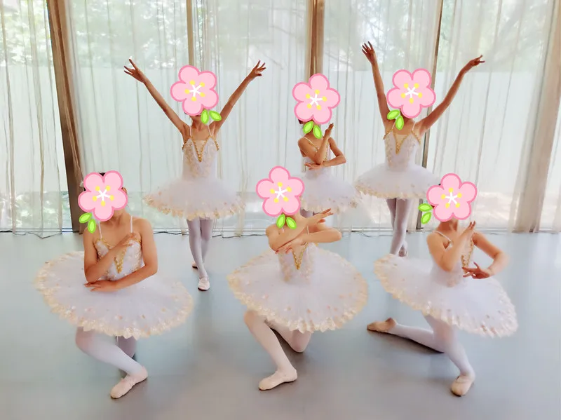 Белая классическая профессиональная балетная пачка с Лебединым озером, танцевальные костюмы для детей, взрослых, Цветочная блинная пачка, балерина, платье для девочек