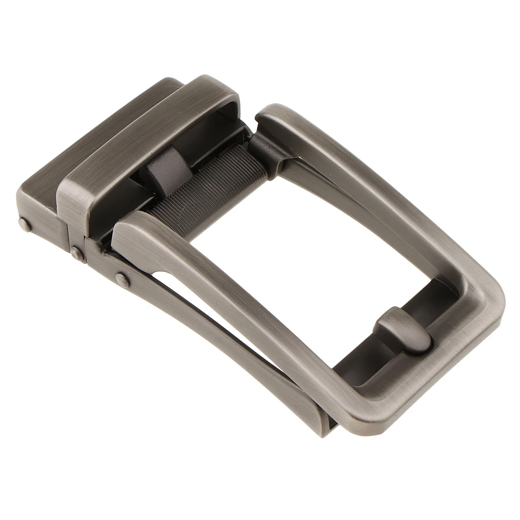 Women Men Casual Retro Alloy Rectangular Ratchet Belt Automatic Slide Buckle Auto Lock Replacement Belt Accessories