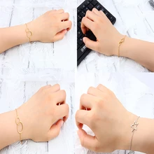 ZUUZ браслеты-цепочки из нержавеющей стали, браслеты для женщин, цепочка, подарки, клевер, серебро, бесконечность, аксессуары, ювелирные изделия для женщин