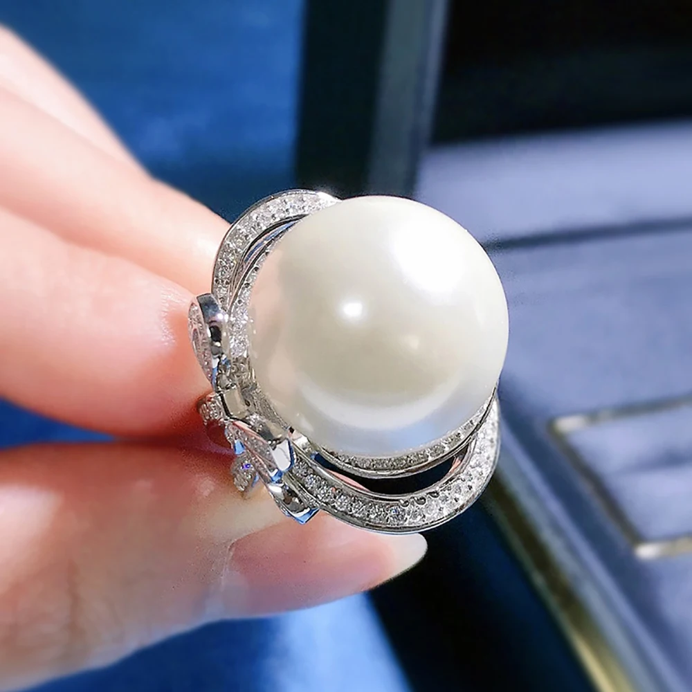 Buy White Pearl Embellished Brass Ring by Ishhaara Online at Aza Fashions.