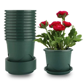 

12Pcs 0.5 Gallon 6.5 Inches for Indoor and Outdoor Bonsai Plants Root Control Nursery Seedlings Flower Pot Container