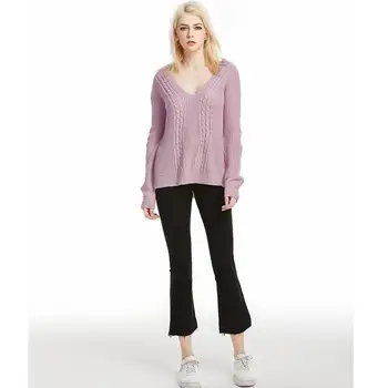

Fast sell eBay fall and winter new European and American sexy large V-neck sweater women casual sweater fashion sweater