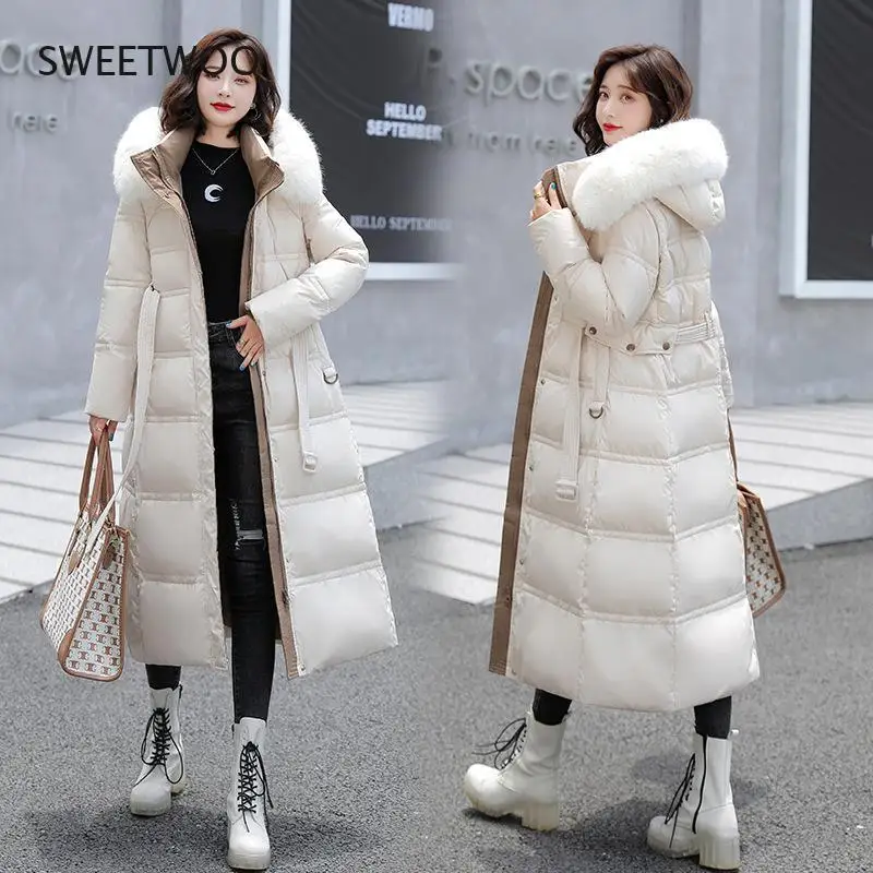 

Winter New Jacket High-Quality Artificial Fur Patchwork Warm Jacket Fashion Women's Jacket Women's Casual Long Parka Coat