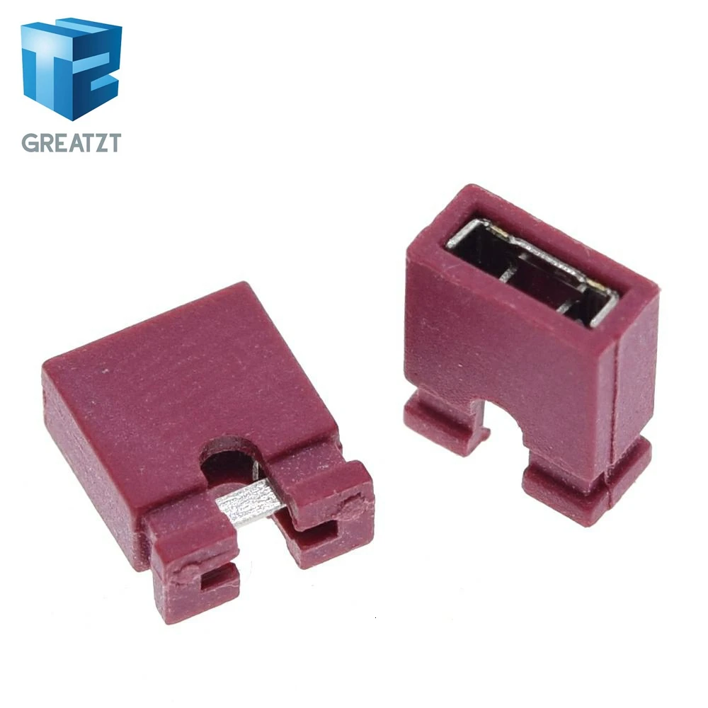GREATZT, 100 шт., перемычки, Короткие колпачки, коннекторы и провода, 2,54 мм, шунт, черный, желтый, белый, зеленый, красный, синий