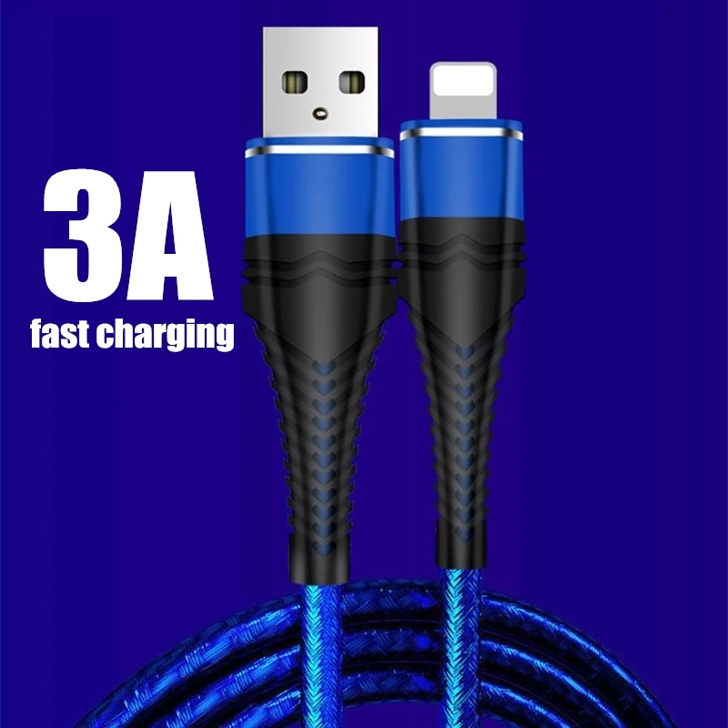 Тип 3а кабель для быстрой зарядки USB провод шнур для быстрой синхронизации данных смартфон для iOS iPhone Android type-C Xiaomi 3A кабель USB 1M2M