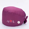 Fashion Floral Surgical Cap Doctor Hat Nurse Printin Solid Color Embroidery Operating Room Medical Women Operating Room Hat 3