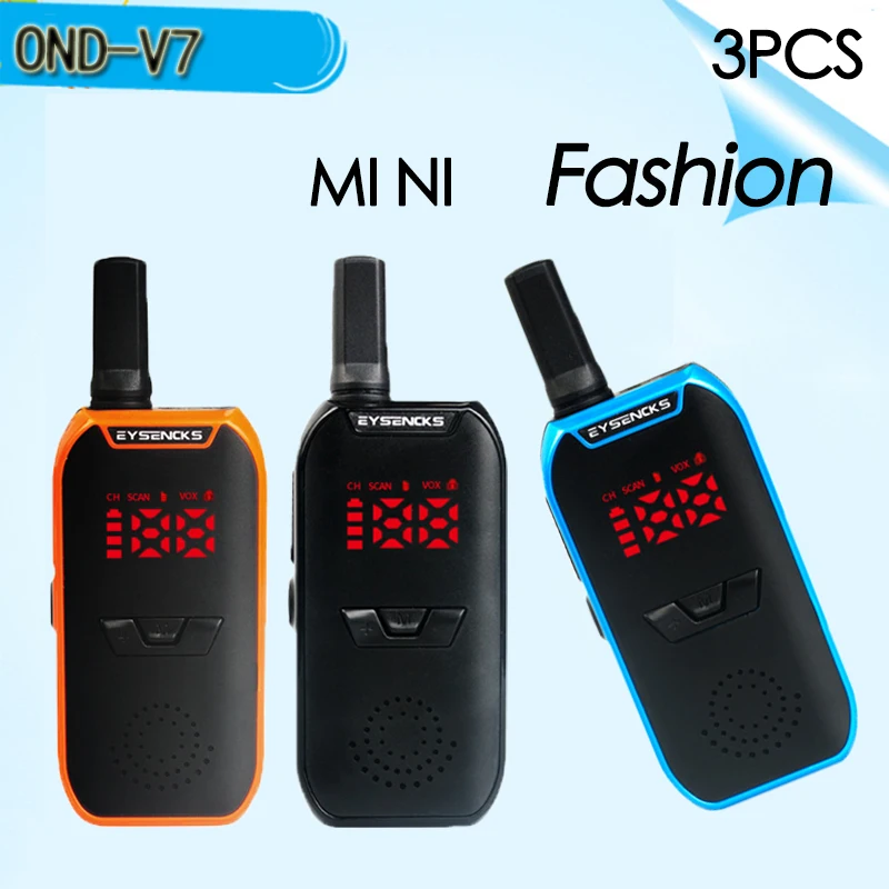 (3 шт.) Φ MINI Walkie talkie VOX голосовое управление UHF 400-470MHz Функция радио приемопередатчик