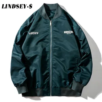 

LINDSEY SEADER Pilot Bomber Jackets Mens 2020 Autumn Solid Green Thin Bomber Jacket Coats Fashion Army Green Blue Black Red