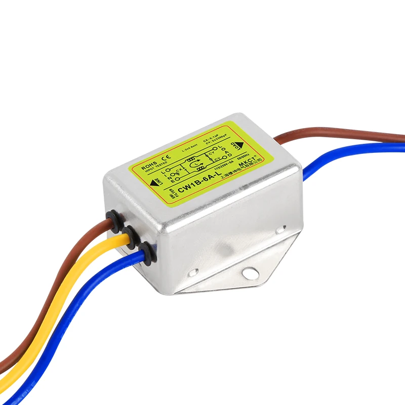 Anti-interference AC 220V power supply filter EMI line audio purifier CW1B-L 1A 3A6A10A power supply filter