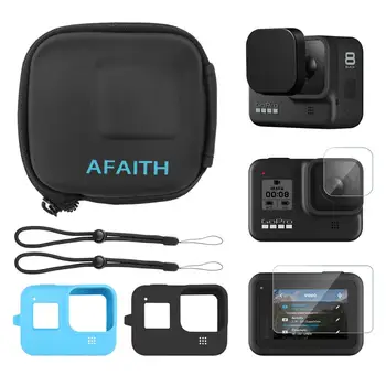 

Protective Mini Camera Case + 2PCS Silicone Protective Cover Case + Lens Cover Cap + Lens Protector Film Kit for GoPro Hero 8