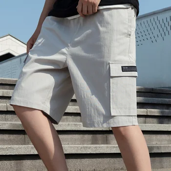 

KKSKY Cotton Cargo Shorts Men Summer Causal Men Shorts Big Side Pockets Workout Clothing Men Solid Short Pants Masculino 5xl New