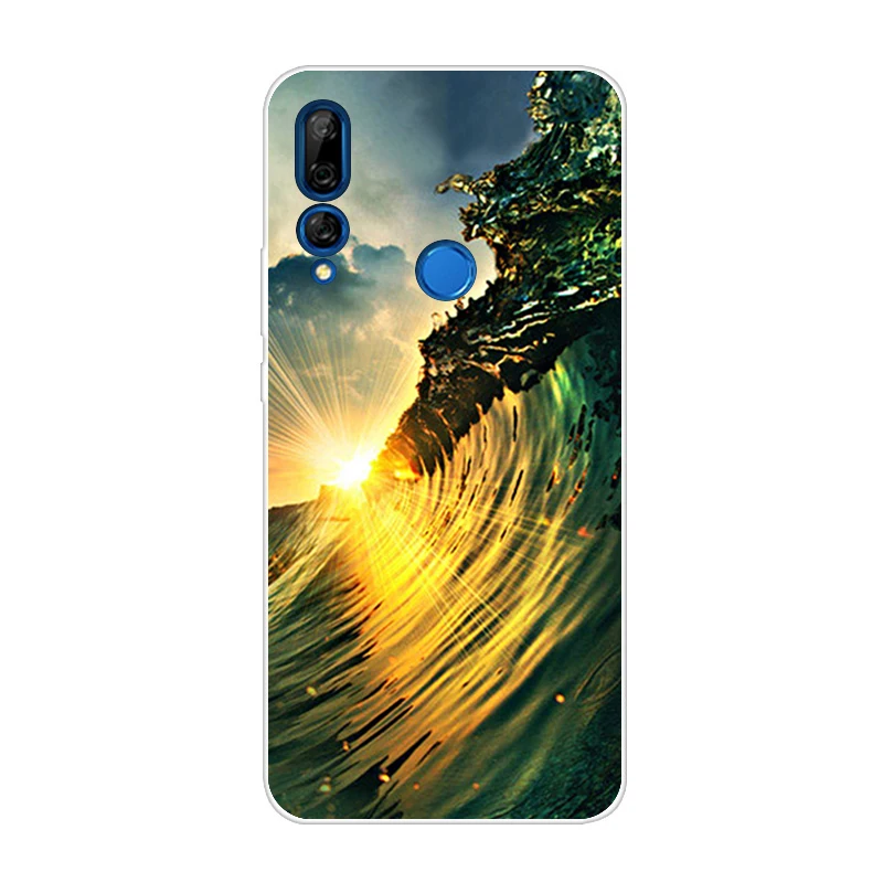 Фиолетовый Для huawei P Smart Z STK-LX1 модный различный чехол задняя крышка корпус телефона Fundas для huawei Y9 Prime 6,5" милый кот телефон оболочка Капа - Цвет: Фиолетовый