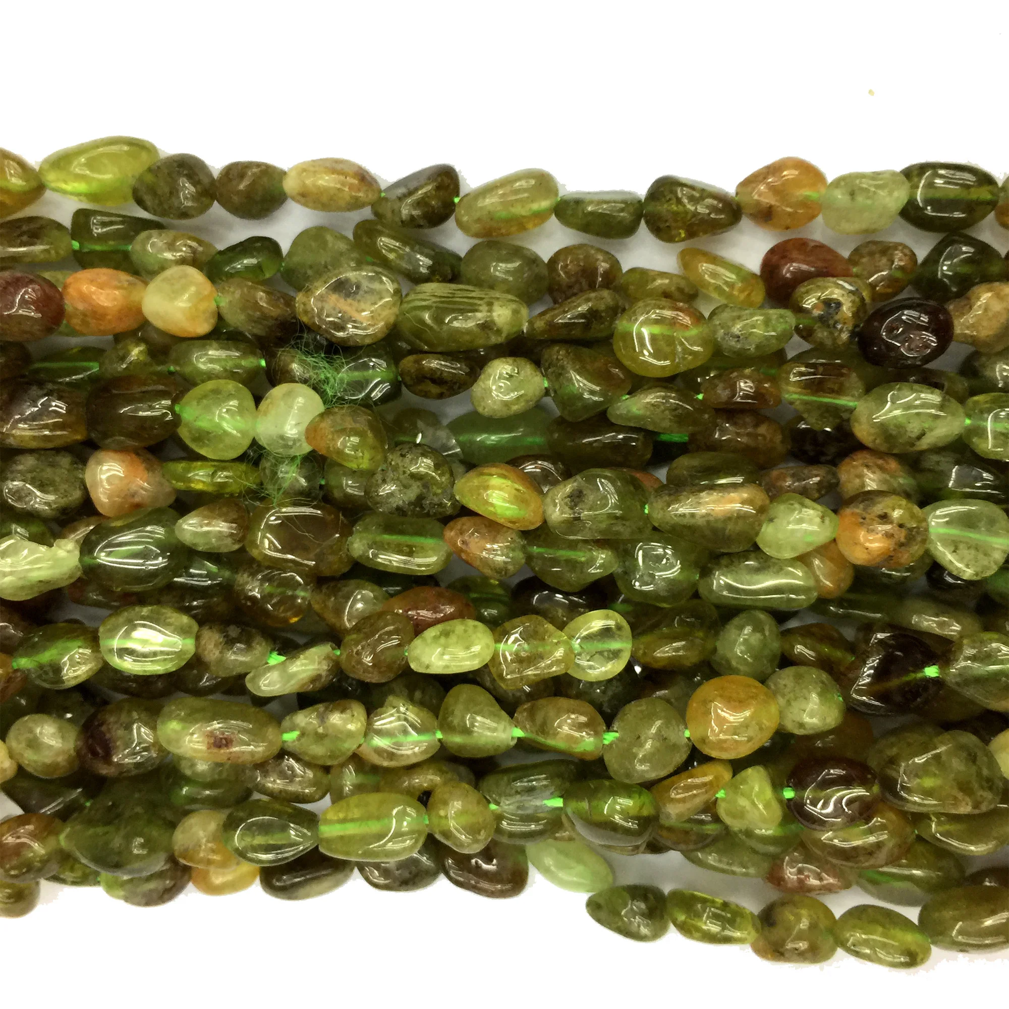 

Natural Genuine Green Orange Garnet Tsavorite Nugget Free Form Beads Fit Jewelry 15" 06134