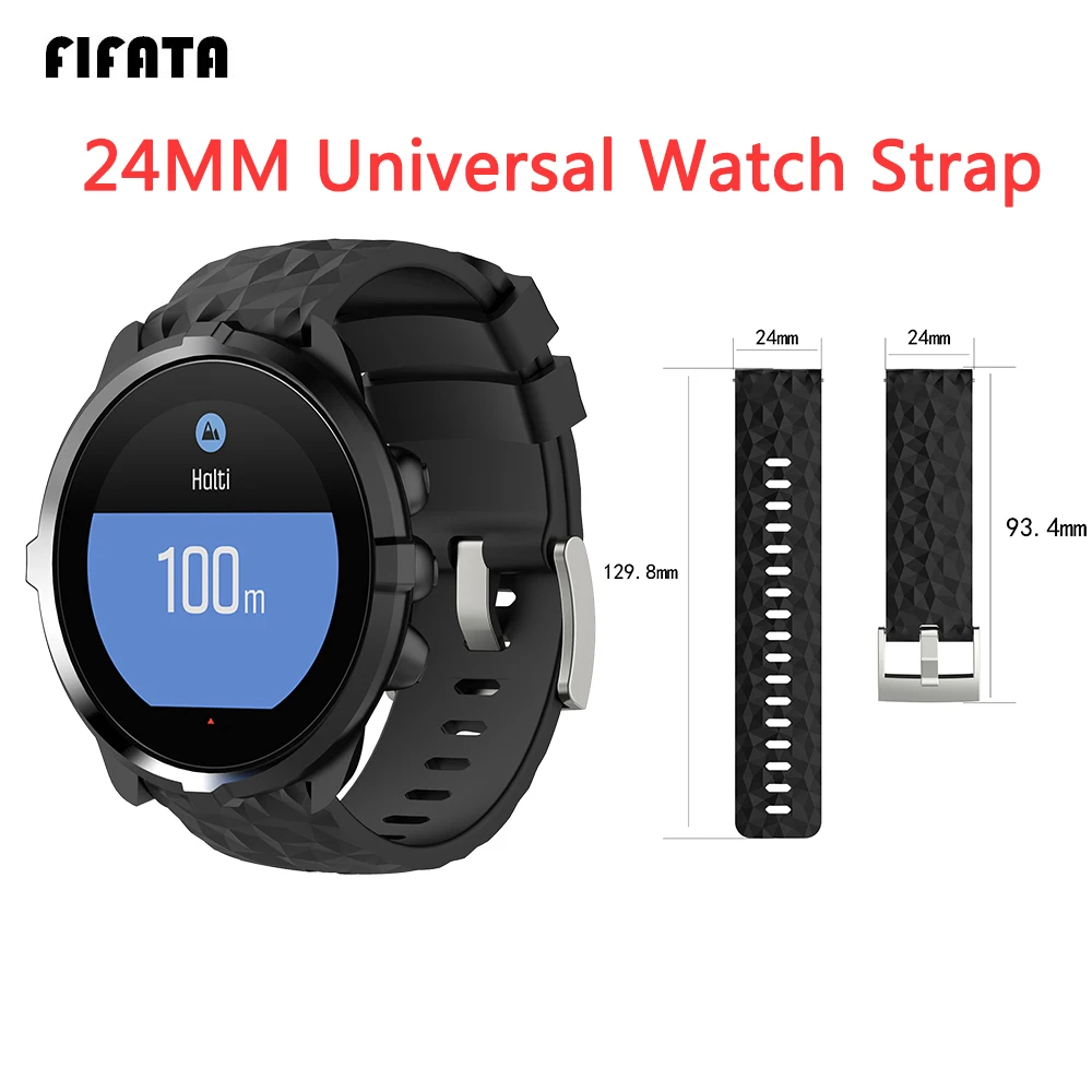 Мягкий силиконовый ремешок для часов FIFATA 24 мм Suunto 9/9 Brao Смарт-часы браслет 7 серии