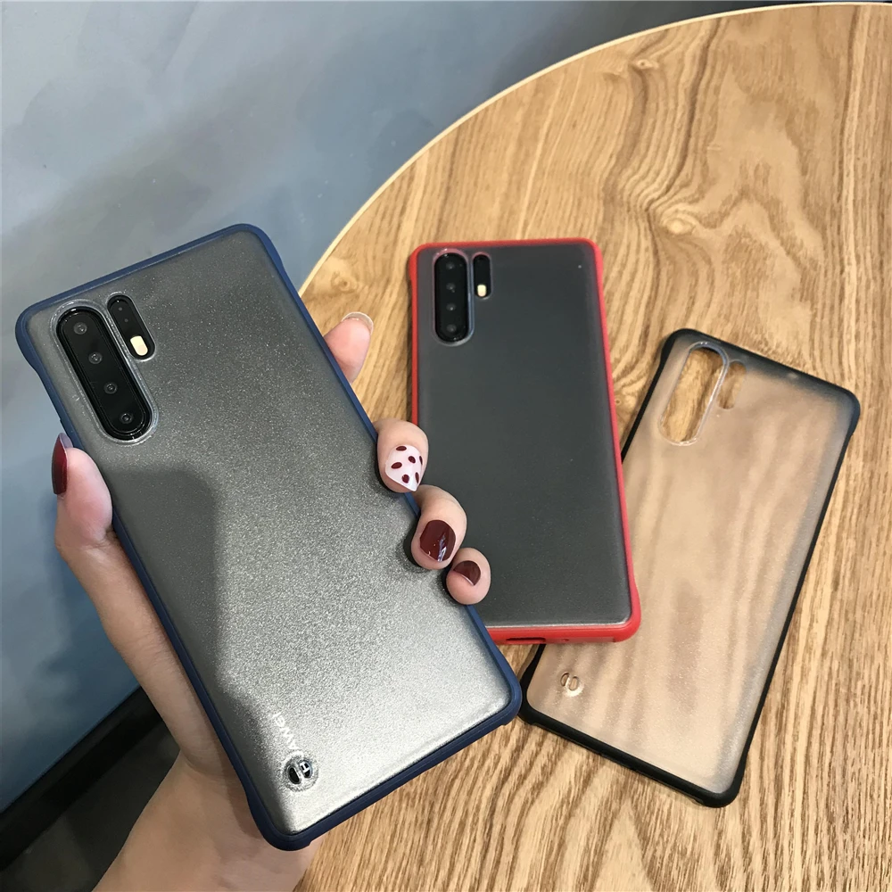 Противоударный безрамный чехол-бампер из поликарбоната + ТПУ для huawei P30 Pro P20 Lite 2019