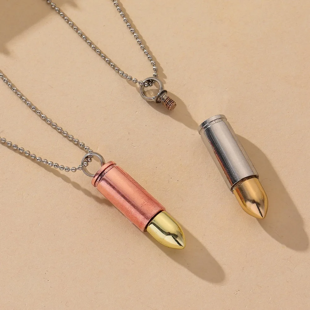 Metal Bullet Necklace Pendant 