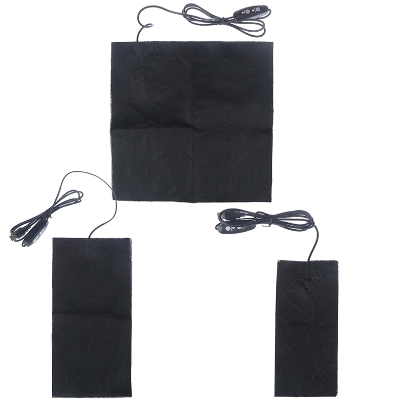 Черные Подогреваемые подушечки USB из углеродного волокна с быстрым нагревом