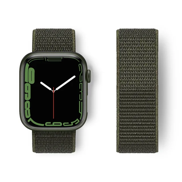 Nylon Strap for Apple Watch Band Series 765 45mm 41mm44mm 40mm  Smartwatch Watchband Belt Sport Bracelet on iWatch 4 3 42mm 38mm Black olive