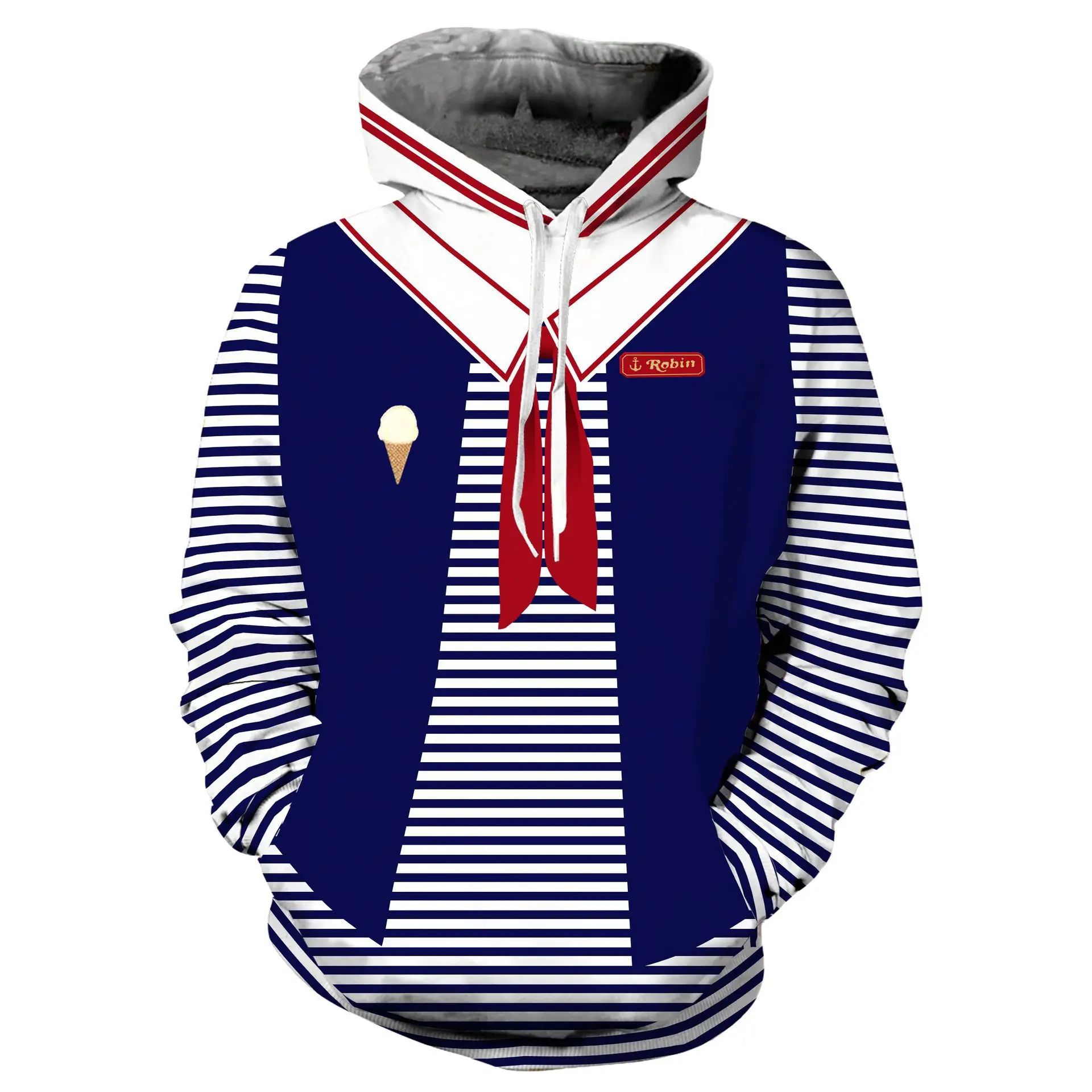 

Stranger Things Autumn Sailor Suit Casual Hip Hop Hooded Coat Scoops Ahoy Steve Cosplay Costume Men's Pullover Hoodie Sweatshirt