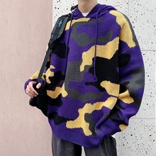 Winter Camo Sweater Men Warm Fashion Casual Knit Hooded Sweater Man Sweter Clothes Loose Long-sleeved Pullover Men M-2XL Winter Camo Sweater Men Warm Fashion Casual Knit Hooded Sweater Man Sweter Clothes Loose Long-sleeved Pullover Men M-2XL