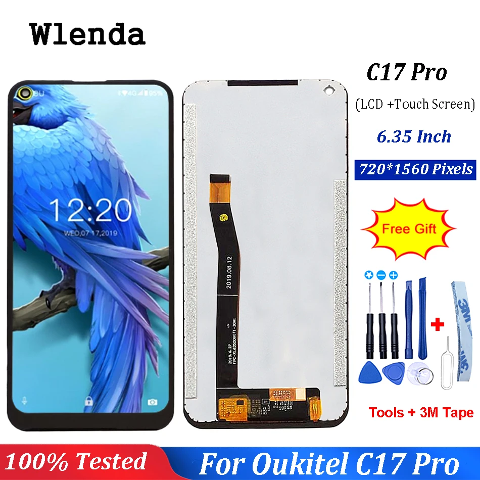 

6.35"For Oukitel C17 Pro LCD Display+Touch Screen Digitizer Assembly 100% Original New LCD+Touch Digitizer for C17 PRO +Tools