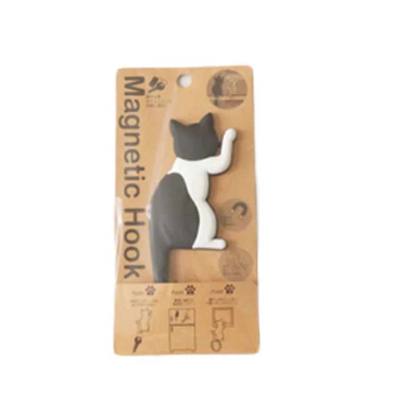 Fridge Magnet Hook Cat Wall Mount Key Holder Cartoon Magnetic Sticker Hooks Gift