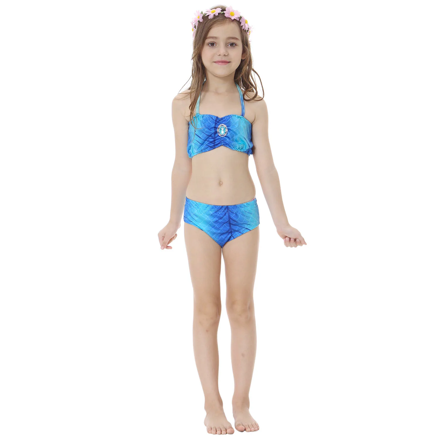 Детский костюм Русалочки для девочек, моноласта для плавания, бикини, купальный костюм, комплект хвостов Русалочки для плавания, косплей