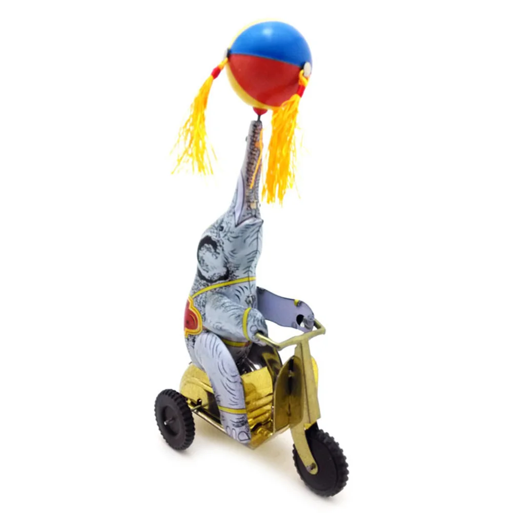 Kids toys Vintage Iron Cycling Elephant Table Ornament Kids Toy Gift Classic Wind Up Clockwork toys Classic Toys