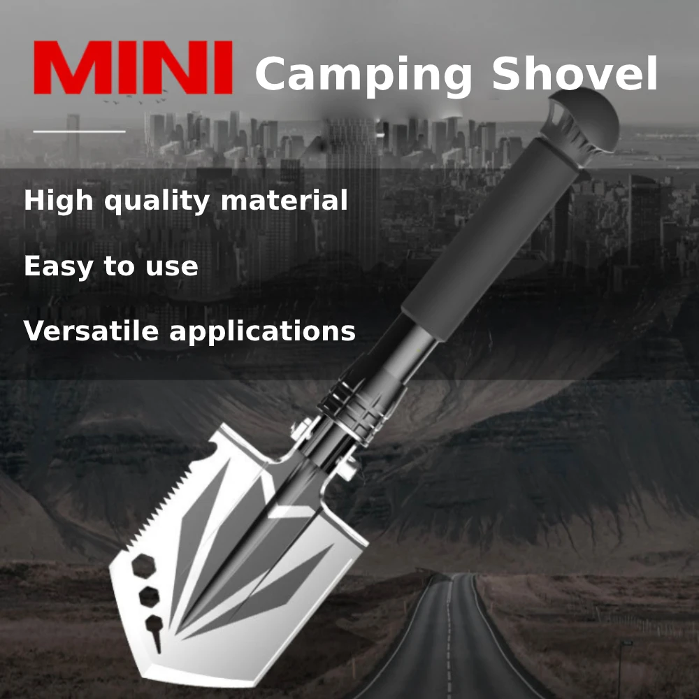 

Mini Folding Shovel High Carbon Steel Portable Lightweight Survival Shovel Camping, Hiking, Digging, Backpacking, Car Emergency