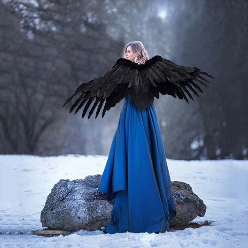 Крылья плюма Хэллоуин Марди Гра косплей ролевые игры платье костюм Lucifers черный белый Isis Крылья 12 дюймов 1 шт. крылья