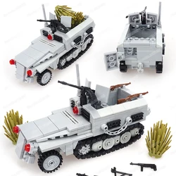 Blocs de construction de voiture blindée militaire allemande, figurines de la seconde guerre mondiale, modèle d'armes de défense, cadeaux de noël pour enfants, jouets pour garçons 