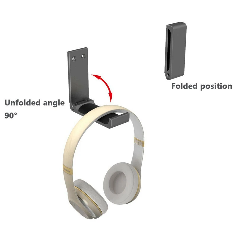 Foldable Universal Headset Headphone Hanger Hook Holder Under Desk