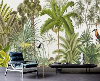

CJSIR Custom Wallpaper Hand Drawn Tropical Rainforest Murals Living Room Bedroom Tv Sofa Backdrop Decorative 3d Wallpaper