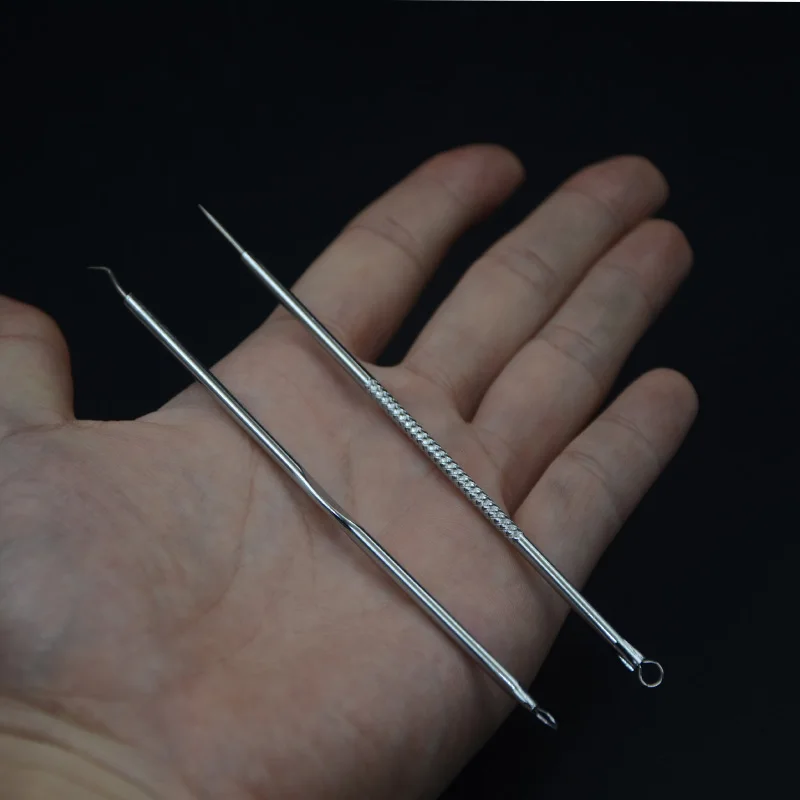 CONTEMPLATOR 2pcs Straight & hooked Styles 모듬 된 플라이 타이 바늘 경제적 인 유용한 스테인레스 스틸 Bodkins Fly Tying Tools