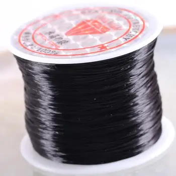 

2Rolls Strong Stretchy Beading Elastic Crystal Cord String for DIY Bracelet Necklace Jewelry Findings Making Black Cord 50M/Roll
