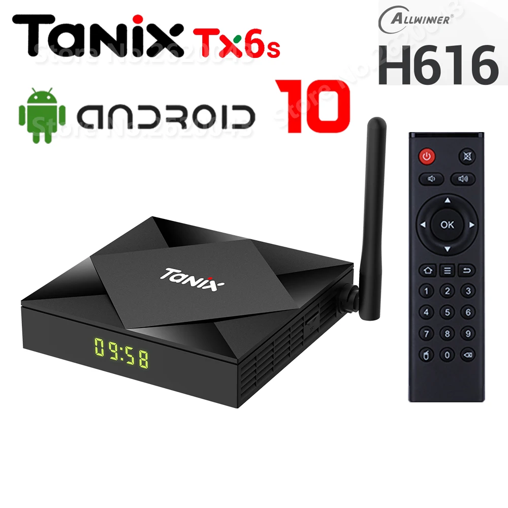 ТВ приставка TANIX TX6S на Android 10 0 4 Гб ОЗУ 32 64 ПЗУ Allwinner H616 Wi Fi медиаплеер 4K 6K HD 2 ГБ 8